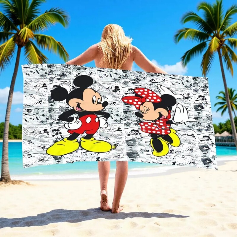 Disney Mickey and Minnie Series Beach Towels, Microfiber Quick-Drying and Water-Absorbent Adult Bath Towels, Cross-Border Custom Wholesale Disney Mickey and Minnie Series Beach Towels, Microfiber Quick-Drying and Water-Absorbent Adult Bath Towels, Cross-Border Custom Wholesale