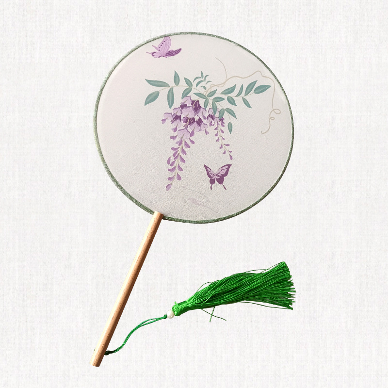 Abanderado estampado grupo abanico 2024 nuevo estilo flor animal abanico antiguo al por mayor Hanfu cheongsam traje antiguo abanico de baile