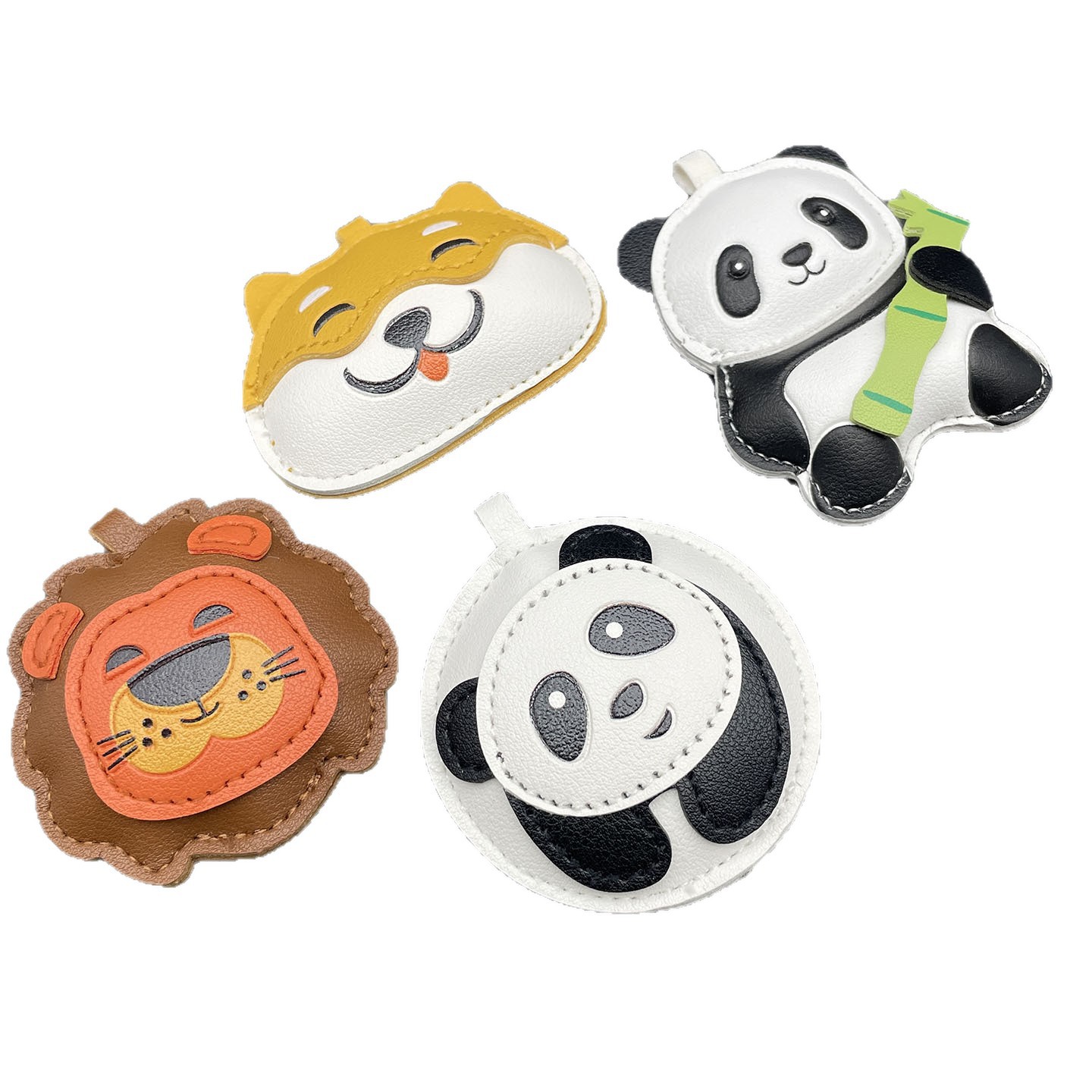 Nuevo cuero PU lleno de algodón animal pequeño bolso de llaver para colgar perros panda leones DIY colgar pequeños regalos image 6