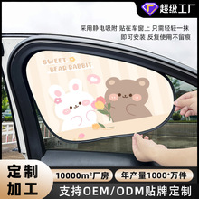 厂家定制汽车窗帘创意儿童防晒隔热静电吸附遮阳挡夏季车载隐私帘