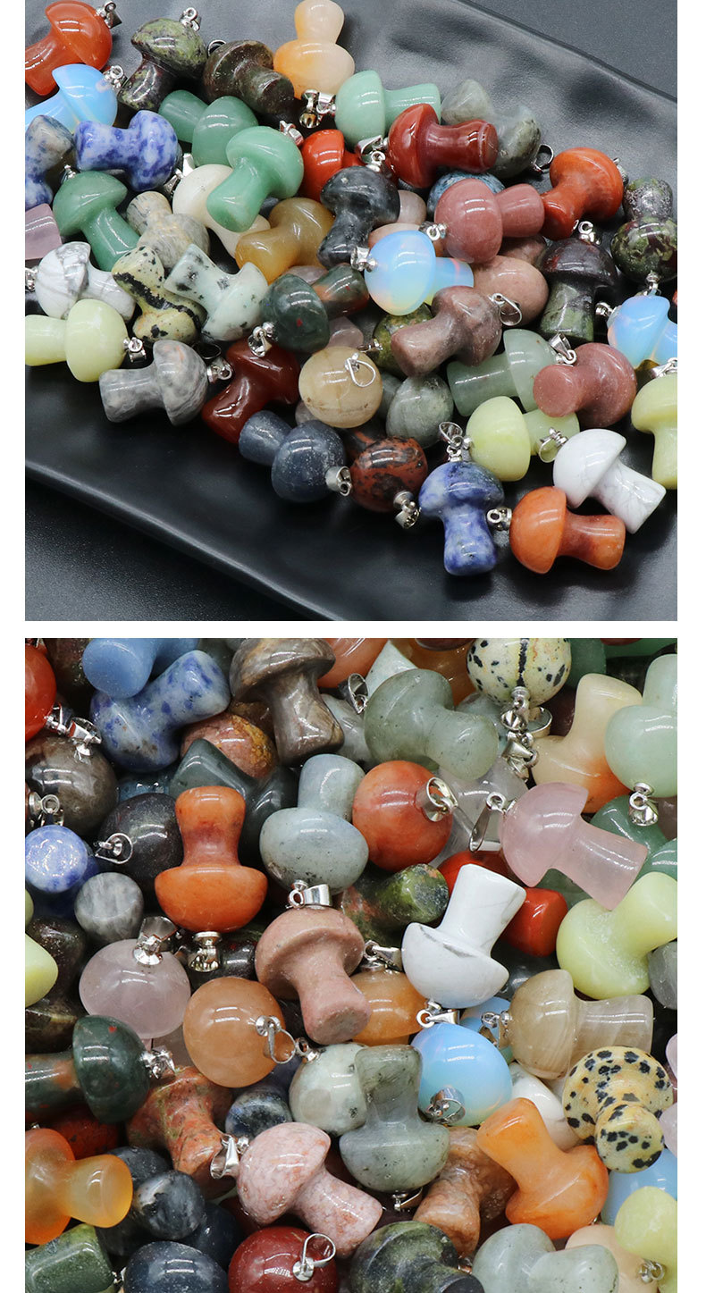 Polishing Design Cute Mushroom Natural Stone Polishing Jewelry Accessories 1 Piece