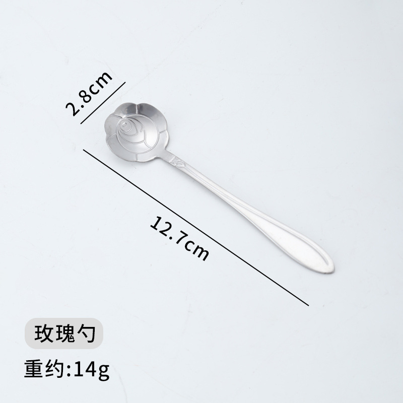 Cuchara de acero inoxidable Oro creativo Rose flor de cerezo cuchara agitación taza postre cuchara de café Nido de pájaro cuchara de miel