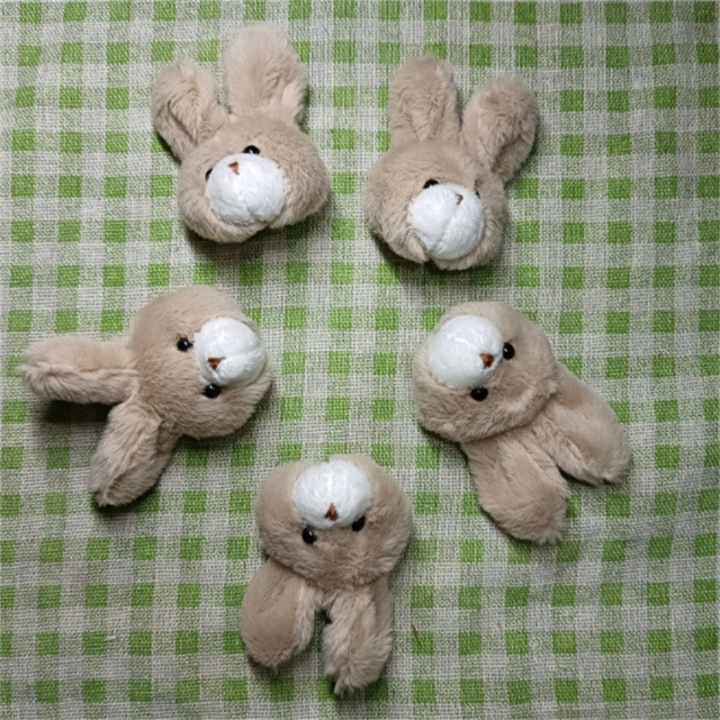 毛绒5cm长毛小兔子头童装装饰衣服裤子品配件材料辅料现货批发