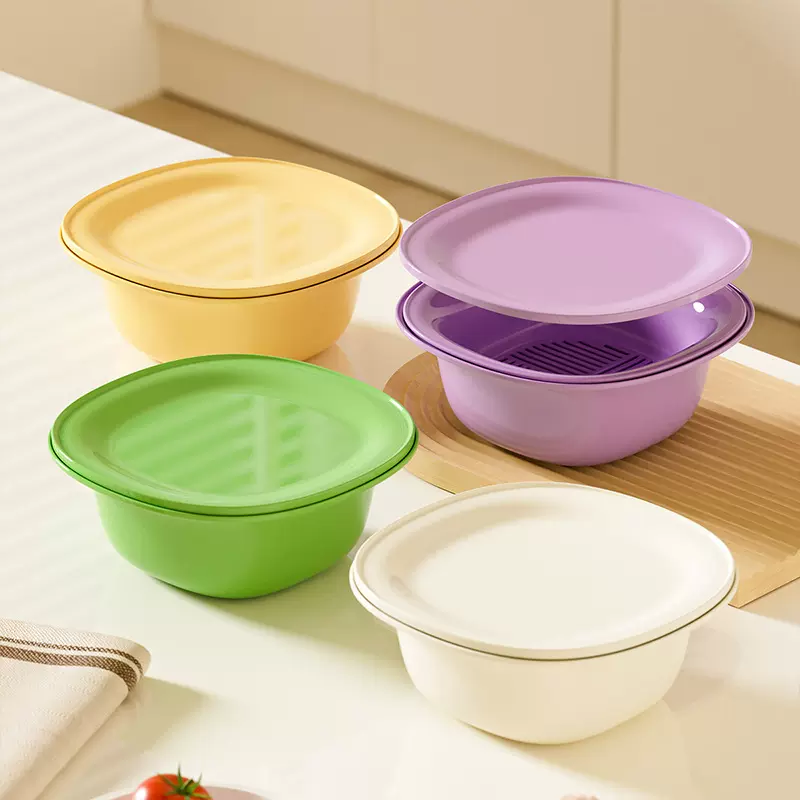 家用沥水篮套装多层可微波炉家用淘米篮子滤水客厅厨房水果洗菜盆