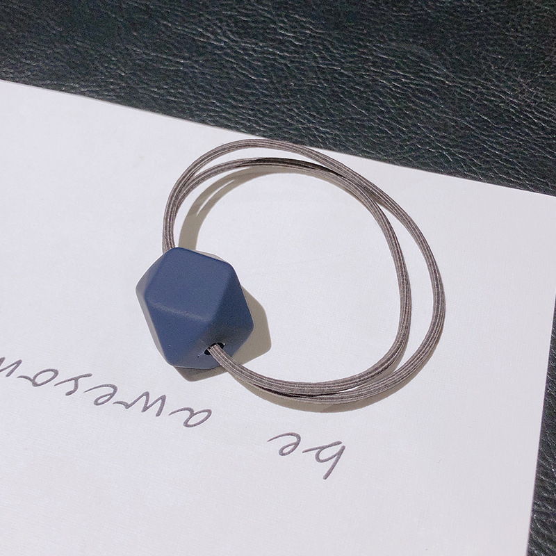 Tibetan blue frosted octagonal pearl hair rope