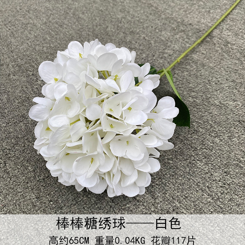 Nuevo en 2025, Decoración de Flores de Hortensia Individual en Forma de Piruleta, Recomendado para Decoración de Salones de Boda, Hoteles y Hogares, Diseño de Arreglos Florales, Decoración Suave