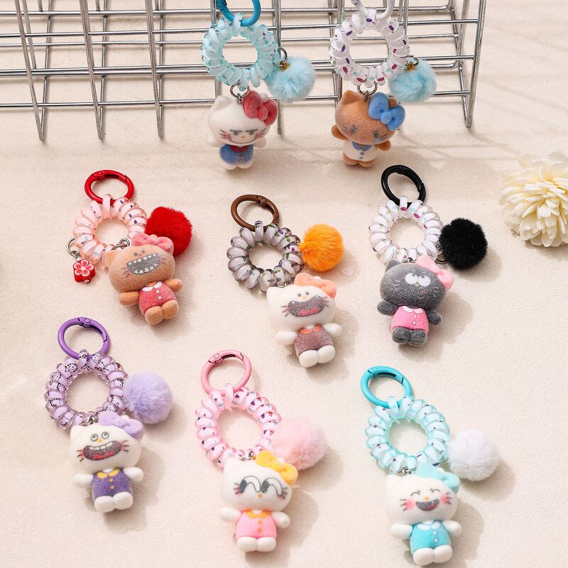 Funny expression new KT hair tie keychain blind box internet-famous cute charm desktop bag decoration car ornament wholesale Funny expression new KT hair tie keychain blind box internet-famous cute charm desktop bag decoration car ornament wholesale