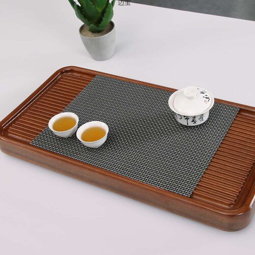 Tea tray, tea mat, tea mat, Kung Fu tea set accessories, tea residue mat, bamboo mat, tea residue net, tea table, bamboo mat, PVC wholesale