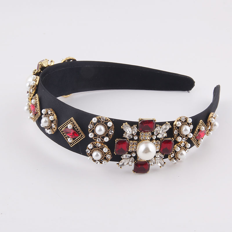 Baroque Fashion Diamond-studded Pearl Headband display picture 4