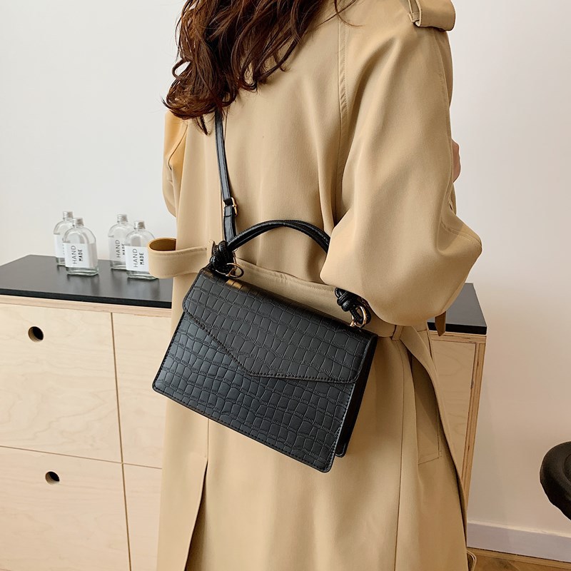 Bolso de alta sensación para mujeres 2024 nuevo retro bolso de hombro estampado de piedra pequeño bolso cuadrado ocio mochila de viaje