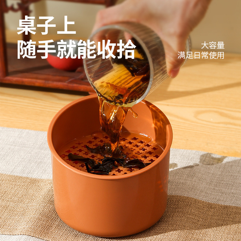 木の廃水桶の茶かす桶の工夫の茶器の部品の茶台をまねて分離してお茶の漏れの茶道を濾過して水のゴミ箱を接続します。|undefined