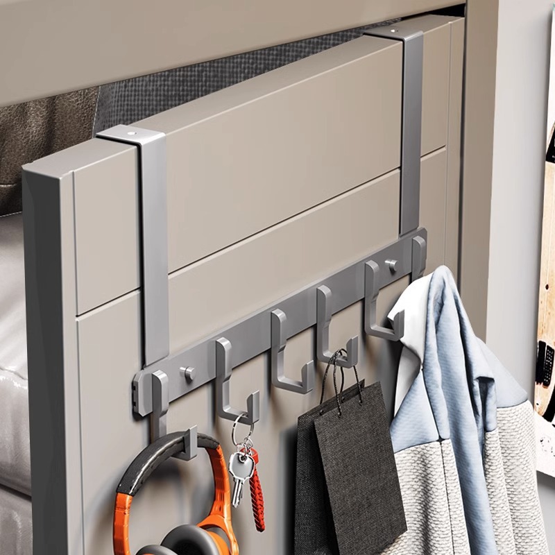 Porceau arrière de porte sans perforation, support à vêtements suspendus, rangement de la chambre, rangement, porte de la salle de bain, crochets amovibles sur le mur