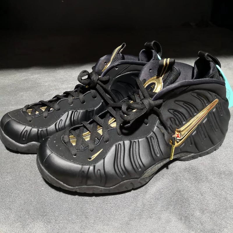 Pure Original Foamposite Pro Spray Foam Practical Basketball Shoes Men's Wear-Resistant Sports Shoes Water Ghost Black Gold Foam Milk White Spray