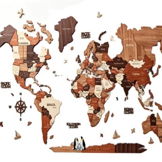 Source factory looking for partners for 3D wooden world map puzzles for wall and home decoration