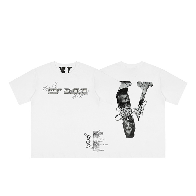 外単VLONE FOG潮牌大v字母Logo桜半袖スケッチ刺繍唇印落書きプリントtシャツ|undefined