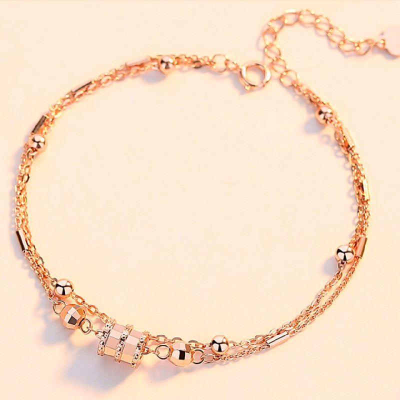 New Double-layer Small Waist Bracelet for Women 2022 Fashion All-match ins Style Niche Design Transfer Bead Bracelet for Women