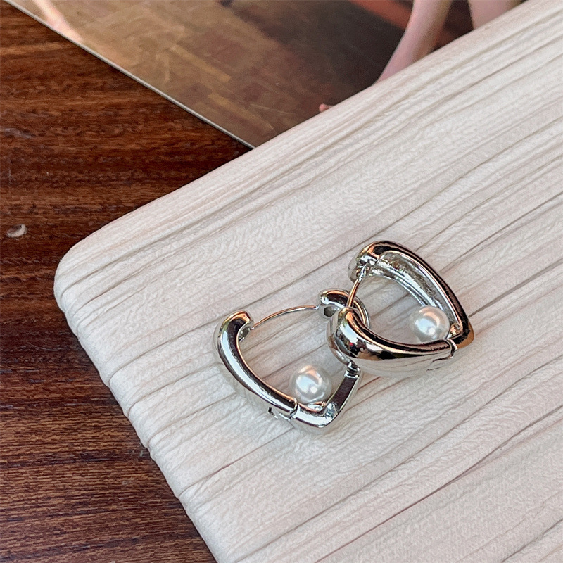 Fashion Heart Shape Copper Plating Earrings 1 Pair