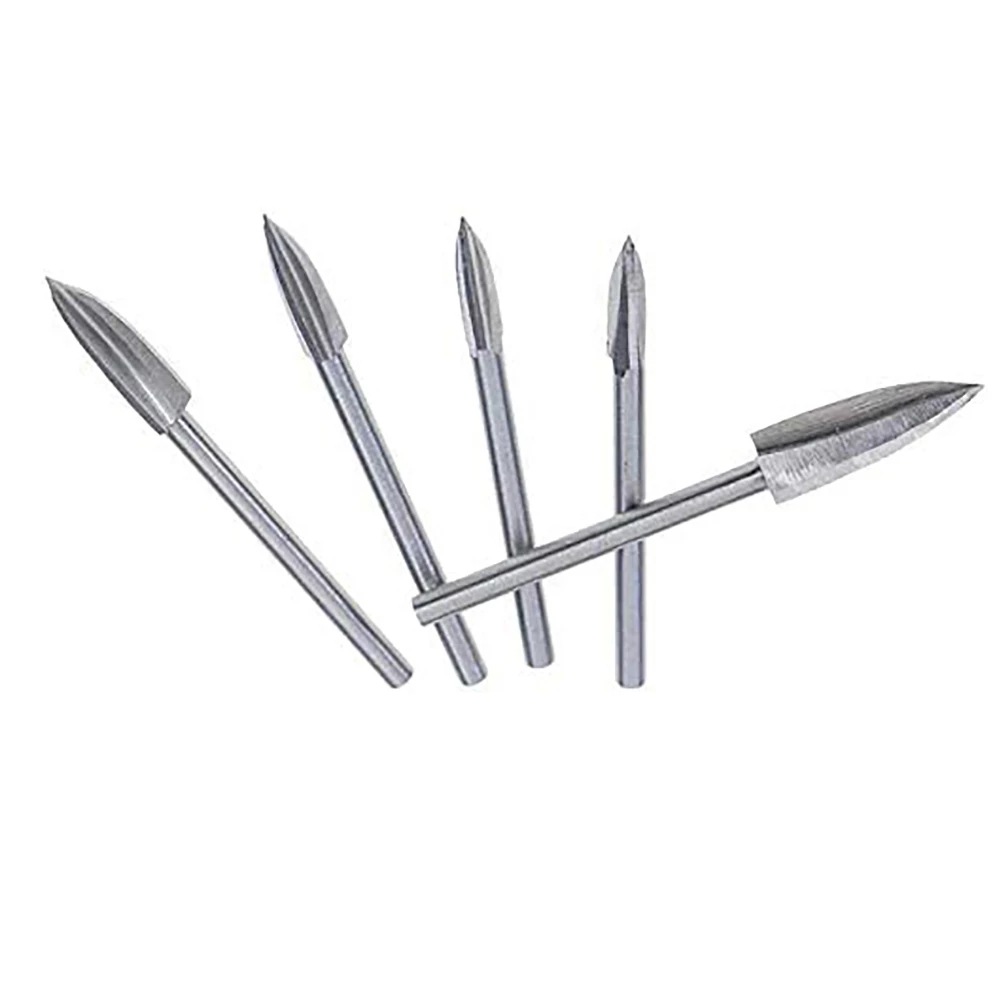 Venta al por mayor Punta de carpintería cuchillo de talla de tres hojas 5-pieza de carpintería eléctrica cuchillo de talla raíz núcleo de madera máquina de grabado talla cabeza de corte