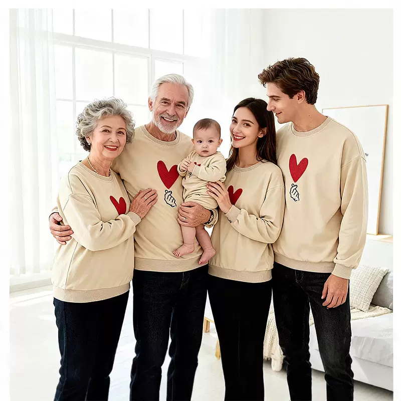 速卖通亲子装一家三口婴儿新款潮母子母女装春秋季大码洋气外卫衣