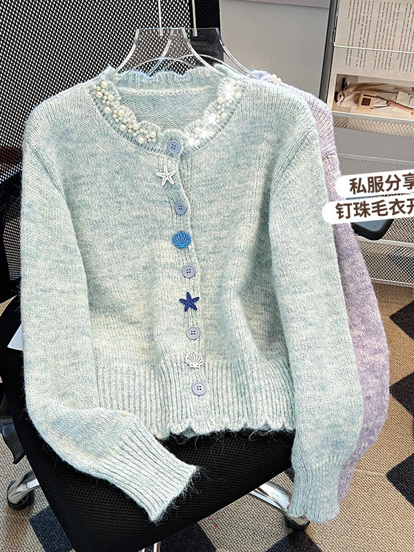 甜美软糯温柔风毛衣女2025春秋季女装圆领宽松显瘦针织开衫外套女|undefined