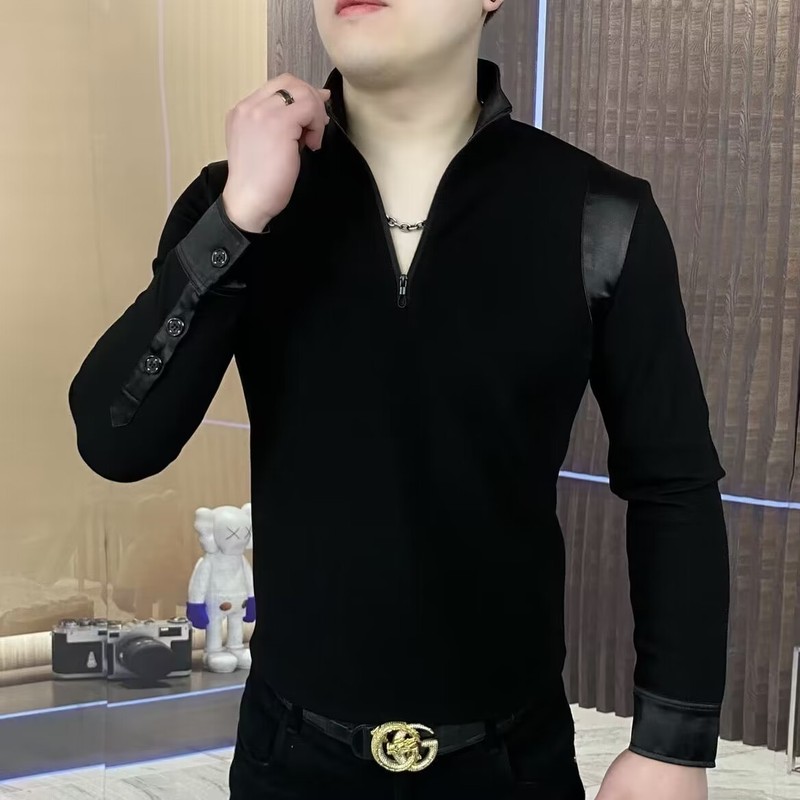 立襟氷糸半袖tシャツ男性青年潮牌半ファスナーが冷えています。|undefined