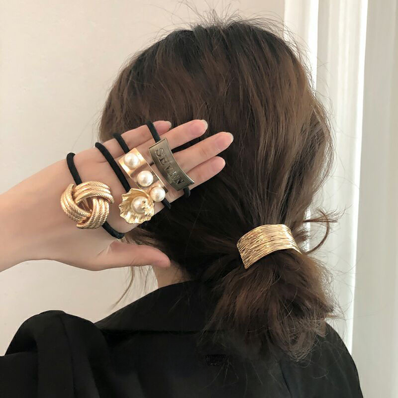 Anello per capelli da donna con tendine in gomma e metallo in stile freddo, stile Mori, titolo femminile, semplice, stile coreano, copricapo, cyber, titolo popolare_voghion.com