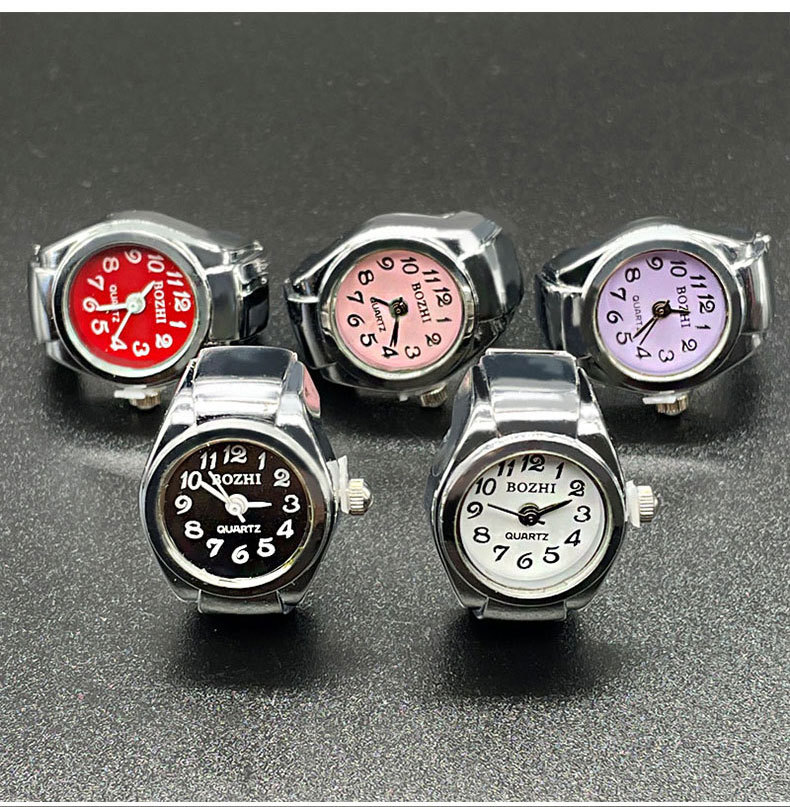 20g Weight Quartz Glass Mirror Material Stainless Steel Strap Material Watch Rings Classification Casual Solid Color Quartz Watch Rings