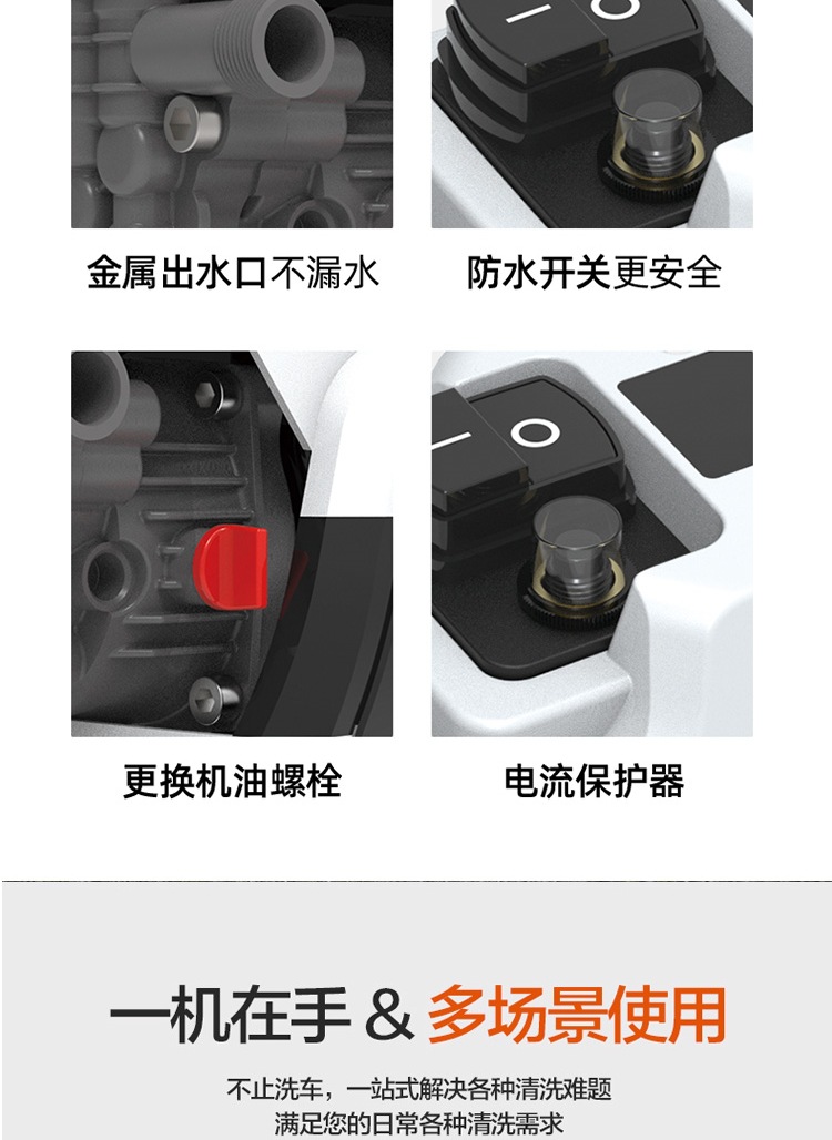 Jepus V6 High-Pressure Car Washing Machine, Household Cleaning Machine, Brushless Silent Car Washing Pump, Water Gun, Household Electric Car Washing Machine