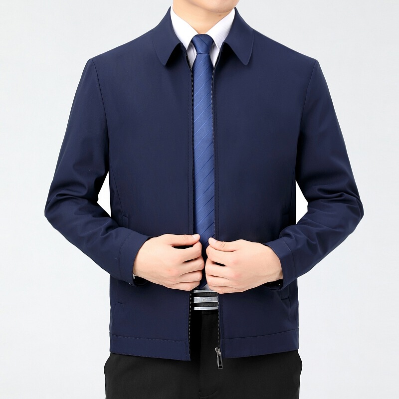 Xunjue Spring and Autumn New Mulberry Silk Executive Tops Men's Middle-Aged Business Casual Tops Dad's Lapel Men's Top