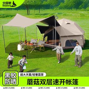 Tent Outdoor Double-Layer Quick-Open Mushroom Tent Camping Rainproof Thickened Outdoor Camping Portable Folding Canopy