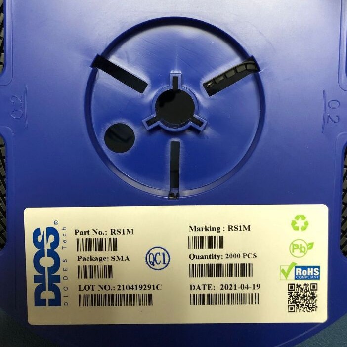 RS1M SMA FR107 1A/1000V 美台快恢复贴片二极管