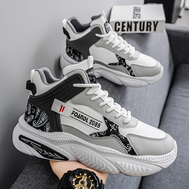 Zapatos de hombre de caída en línea 2026 zapatos de baloncesto de alta altura de otoño zapatos de moda para hombres adolescentes que corren zapatos de papá alto