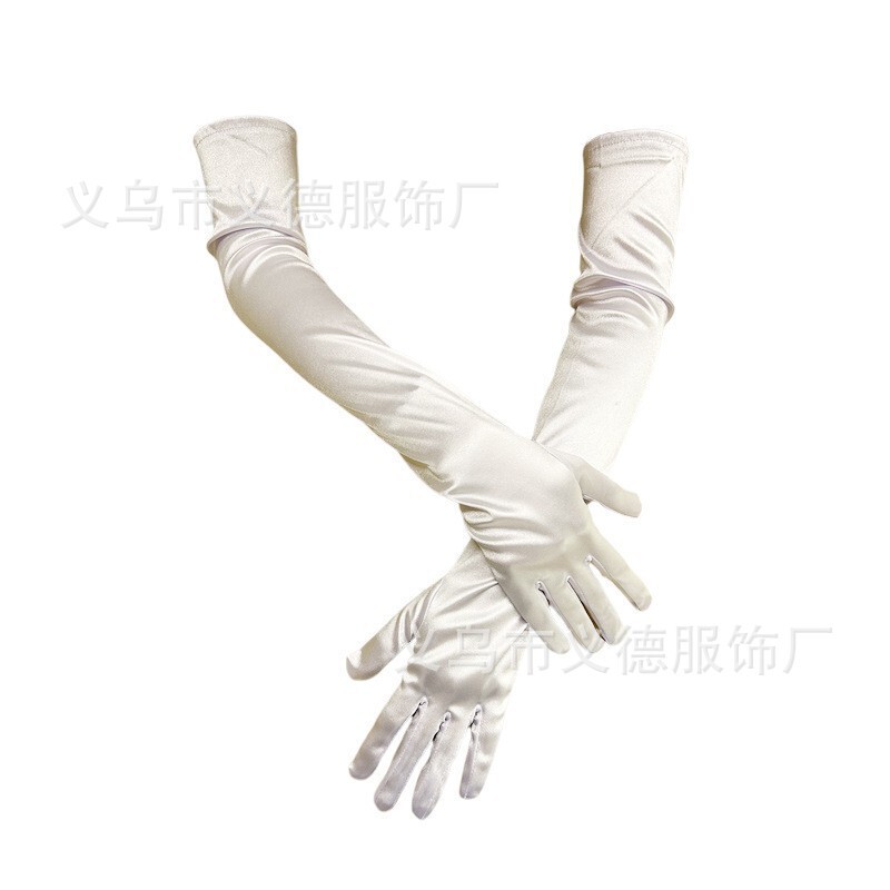 Bridal Gloves European and American Extended Elbow Spandex Sunscreen Scar Cover Wedding Photo Party Wedding Gloves