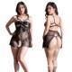 Full Transparent Milk chubby girl Sex Underwear Passion Midnight Charm Steel Bracing Gather Big Chest Big Sao Nightdress suit