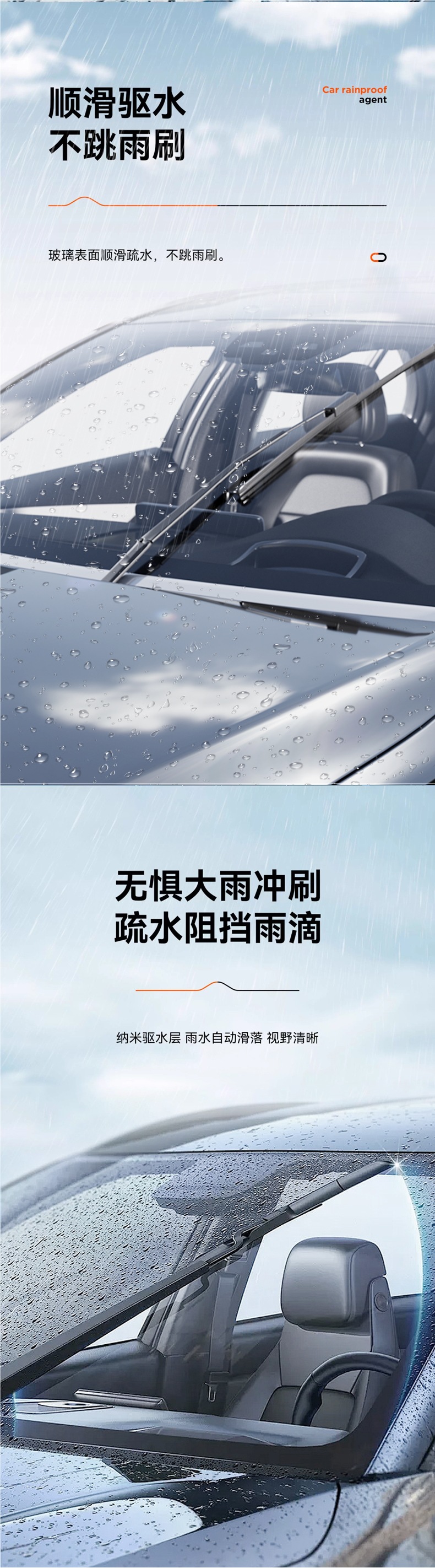 Car Rearview Mirror Rainproof Spray Anti-Fog Agent Waterproof Car Window Glass Oil Film Removal Spray Artifact on Rainy Days