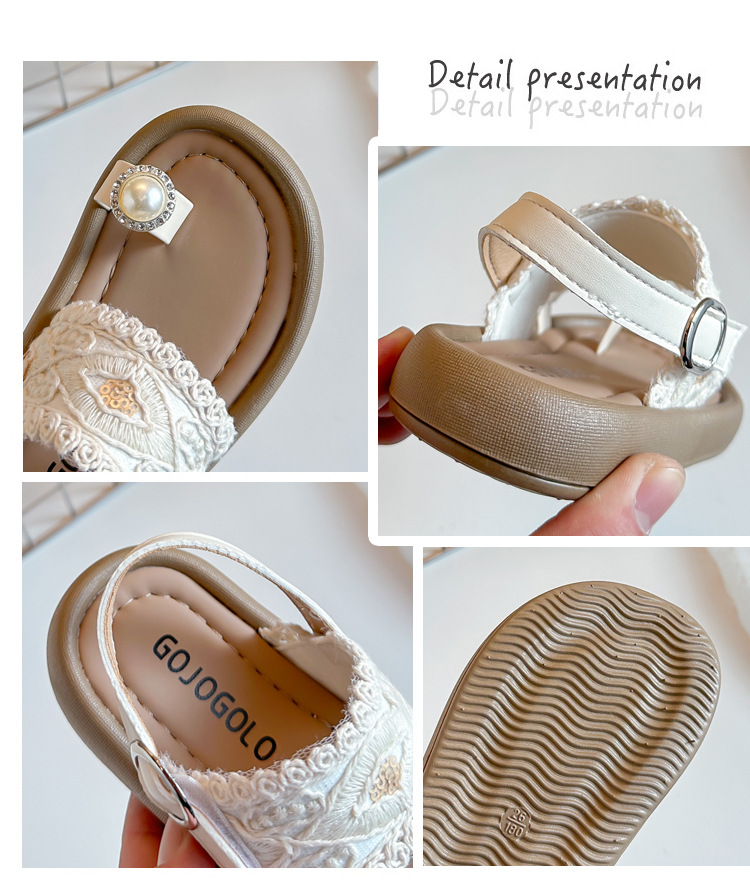 Meisjes sandalen met parels en antislipzool voor de zomer_voghion.com