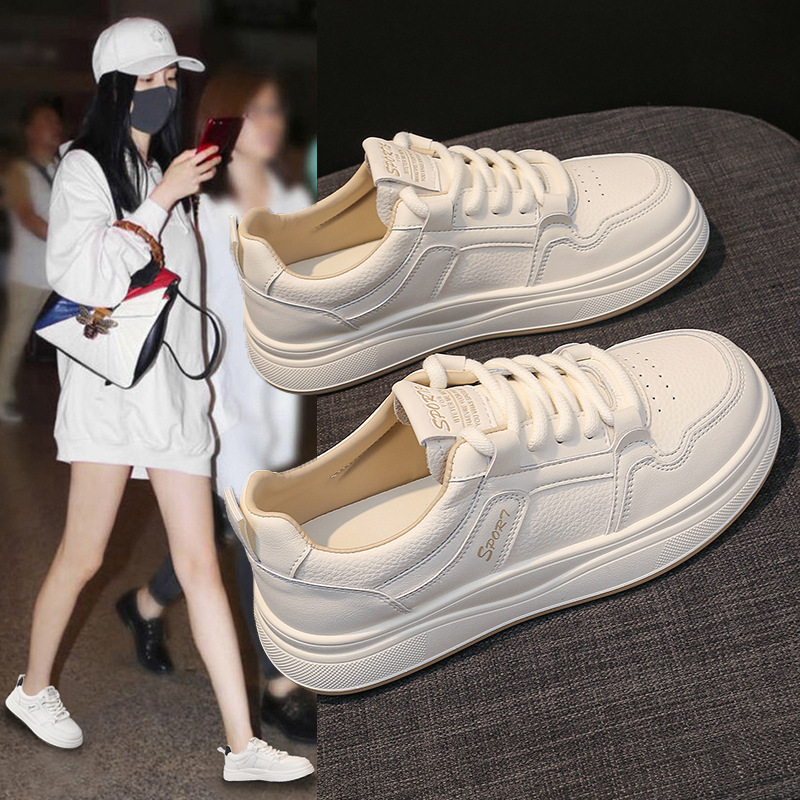 百俪檬 小白鞋女2025新款百搭休闲鞋小众爆款板鞋超火松糕女鞋E36|undefined