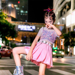 Tide girls jazz hiphop rapper dance performance clothing hip-hop dance suit shows children performance clothing