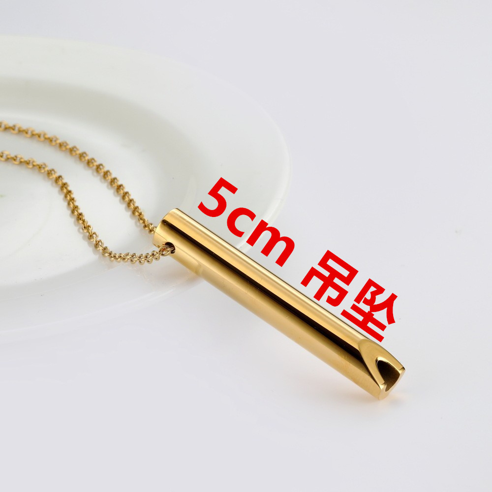 2023 transfronteriza caliente meditación Zhengnian collar de silbato de descompresión de acero inoxidable respiración ajustable aliviar la presión artículo de acero de titanio