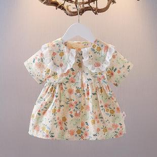 [1.4 Thousand People Praise] Summer Baby Girl Top 2021 New Baby Girl Floral Doll Skirt Shirt