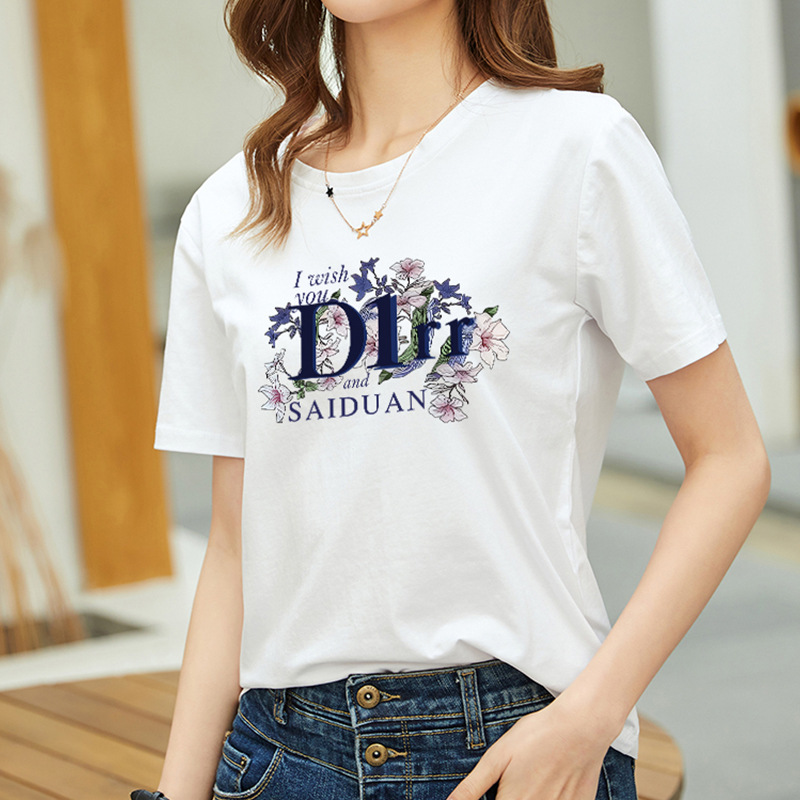 순면 반팔 여성 티셔츠 여름 2025 신작 여름 한국 스타일 대형 루즈 슬리밍 다용도 패션 탑 트렌디