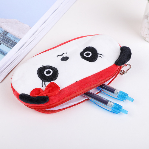 Korean creative plush stationery bag for men and women, cute large-capacity pencil bag for elementary school students, junior high school birthday gift pencil box