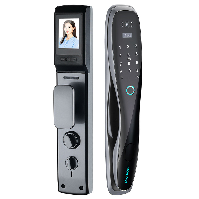 Cerradura automática cerradura de huellas dactilares con cámara de monitoreo cerradura inteligente cerradura de contraseña interior visual ojo de gato