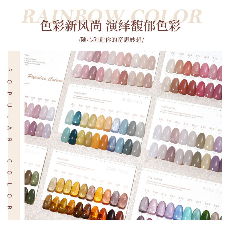 Baoman Die 2025, nuevo set de esmalte de uñas en gel transparente efecto jade de 80 colores, set completo para la apertura de salón de uñas, set de gel en colores nude.