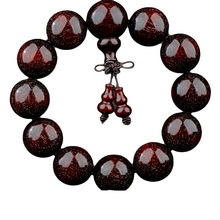 文玩佛珠小叶紫檀手串男紫檀木爆满金星沉香手链金丝楠木念珠配饰