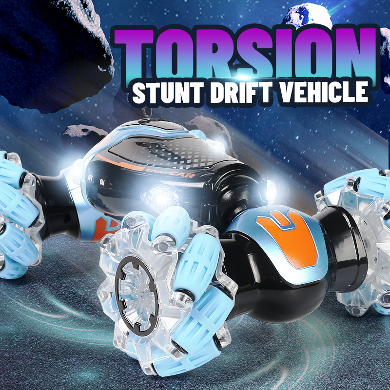 Cross-border remote control car with light and gesture sensing, transforming and drifting stunt car, children's toy car