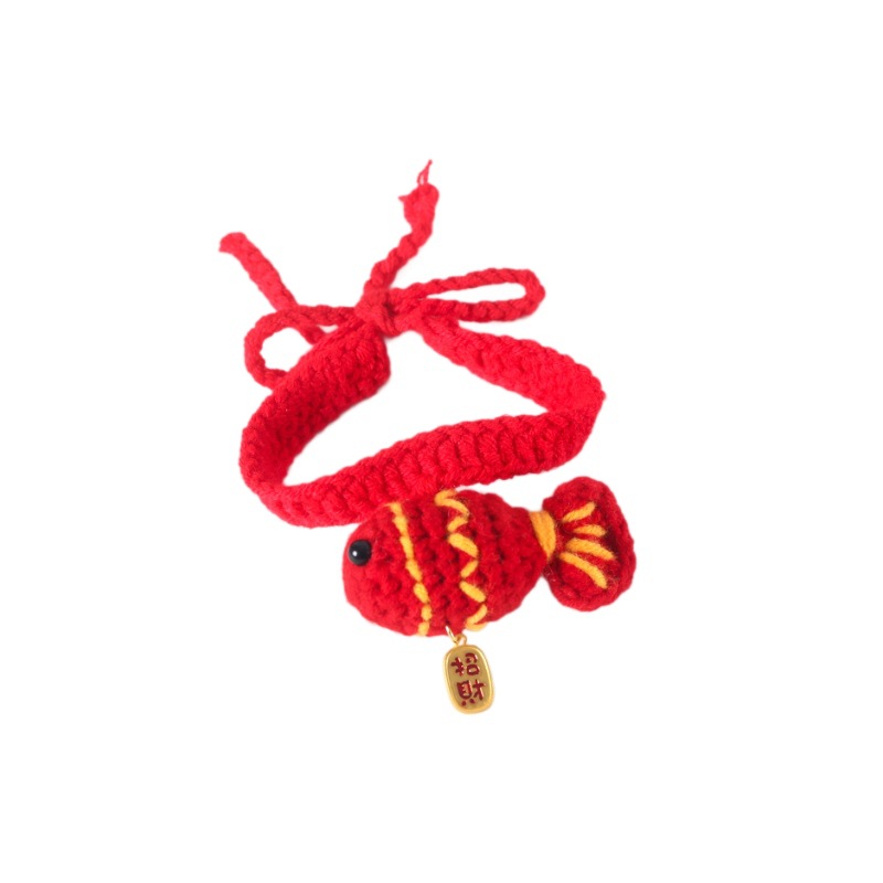 2026 Año del Caballo mascota color mixto collar de pelota Año Nuevo Festival de Primavera encantador dibujos animados peluche caballo lana pescado bib