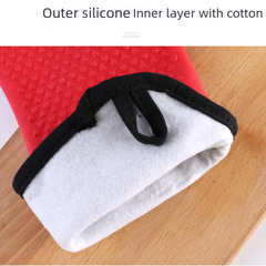 Amazon best-selling long heart-shaped five-finger heat-insulating silicone high-temperature household kitchen oven gloves wholesale