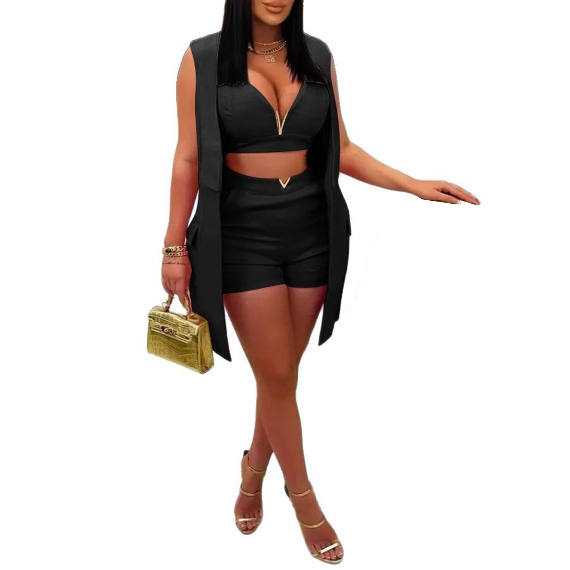 Women's Clothing Elegant Commuter Women's Three Piece Suit Cardigan Style Lapel Suit Vest For Formal & Casual For Women_ecoleips.com