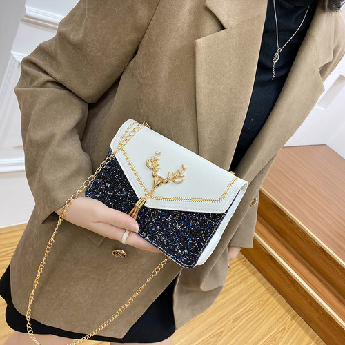 Fashion Handbags Women Bags  New Products Deer Tassel Small Square Bags Glitter Single Shoulder Crossbody Women Bags Foreign Trade Wholesale